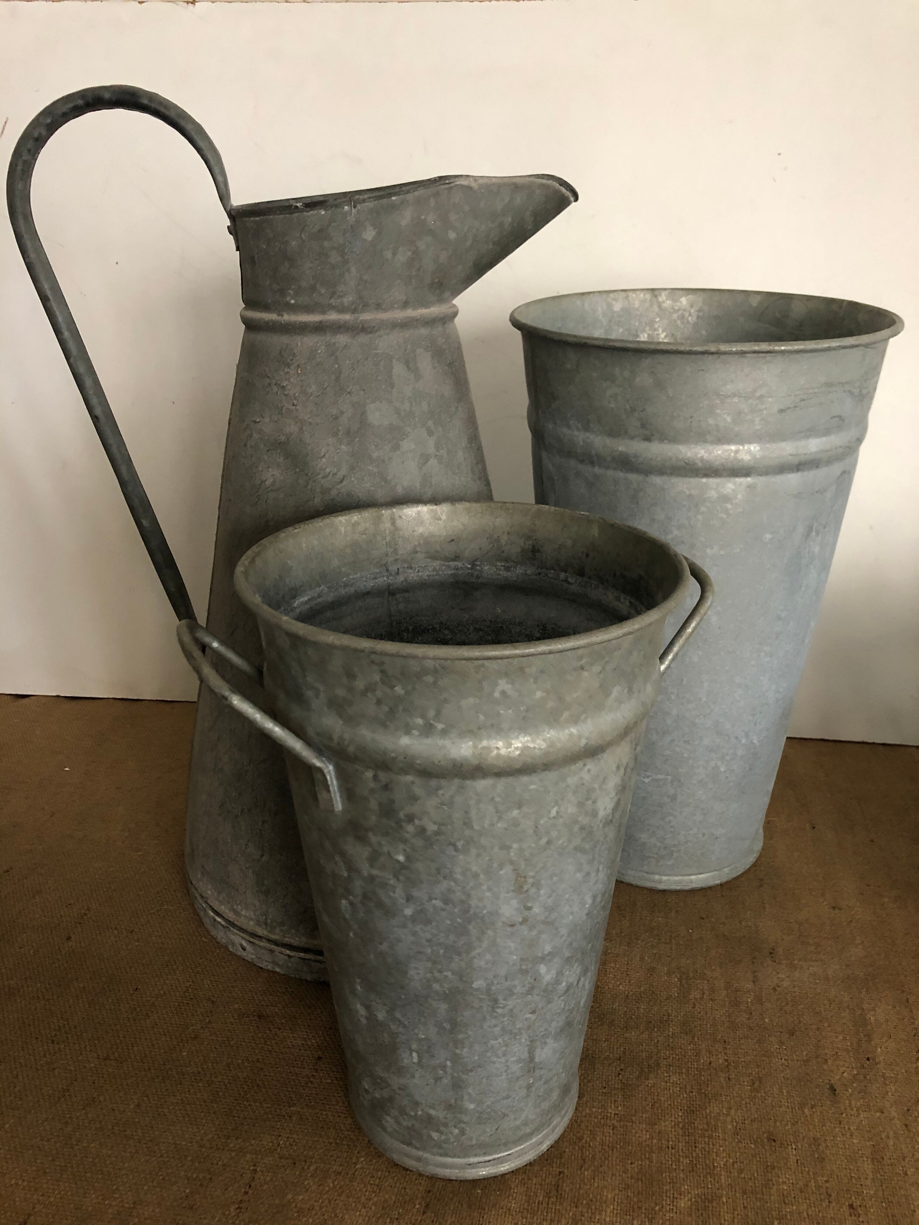 Large zinc florist pot