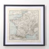 Carte de la France vintage de 1950