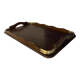 Wooden and brass serving tray