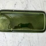 Plat à cake en céramique émail vert salins modèle "capvern" années 60-70