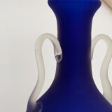 Large vase - sanded blue glass