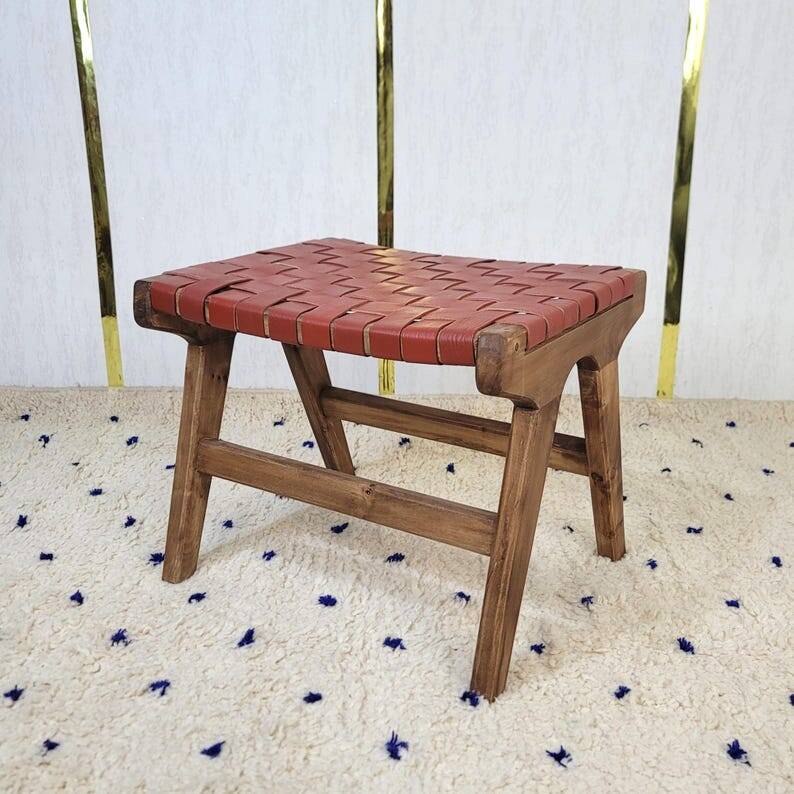 Moroccan wooden stool handmade,