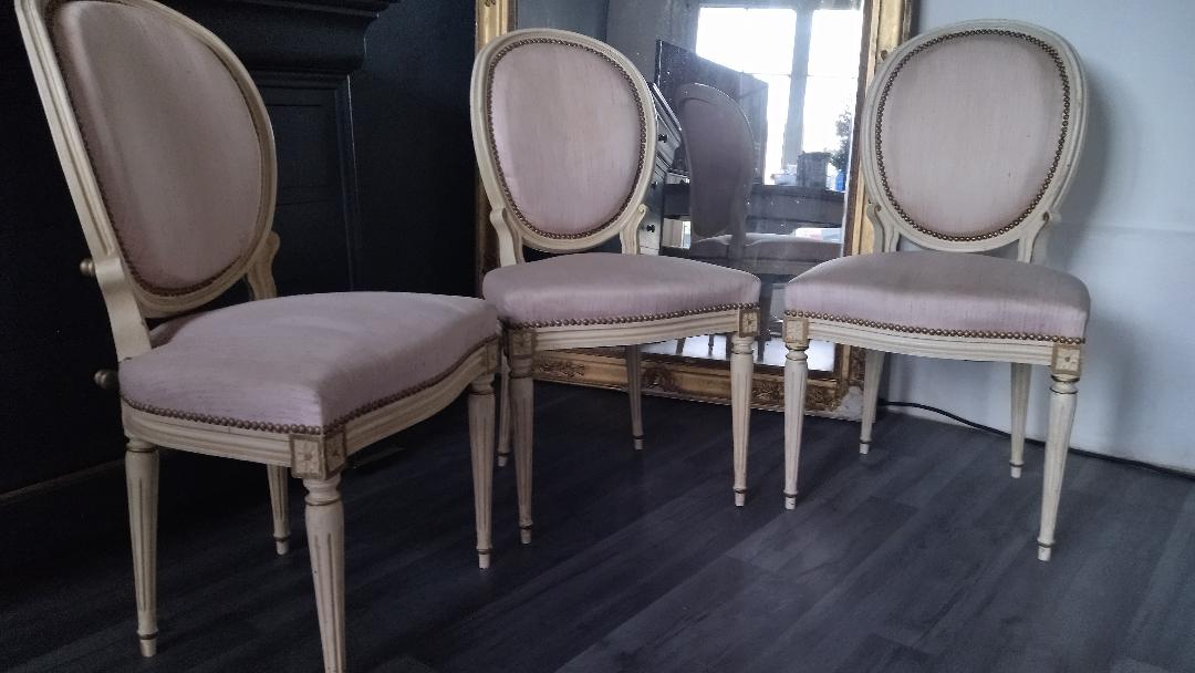 Louis XVI style medallion chairs