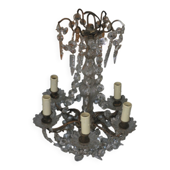 Antique Louis XVI chandelier with pendants