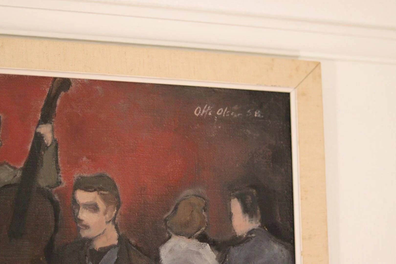 Huile sur toile norvégienne par Otto Olsen, 1958