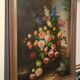 Grand tableau - huile sur toile - vase de fleurs - signé Arcangelo Monzio Compagnoni