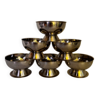 Set of 6 stainless steel ice cream cups