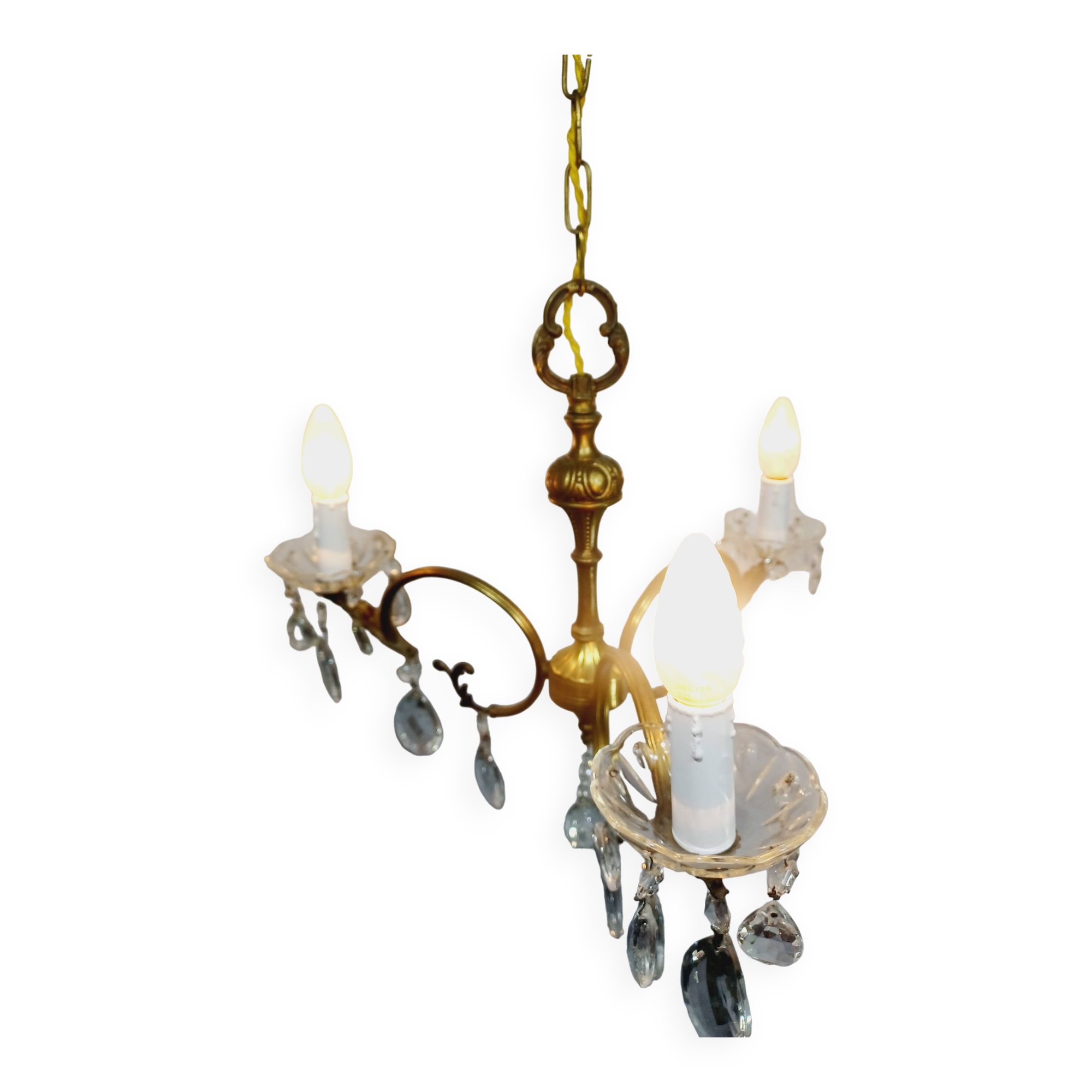 3-light bronze chandelier