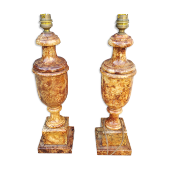 Pair of lamps from the 70s in alabaster
