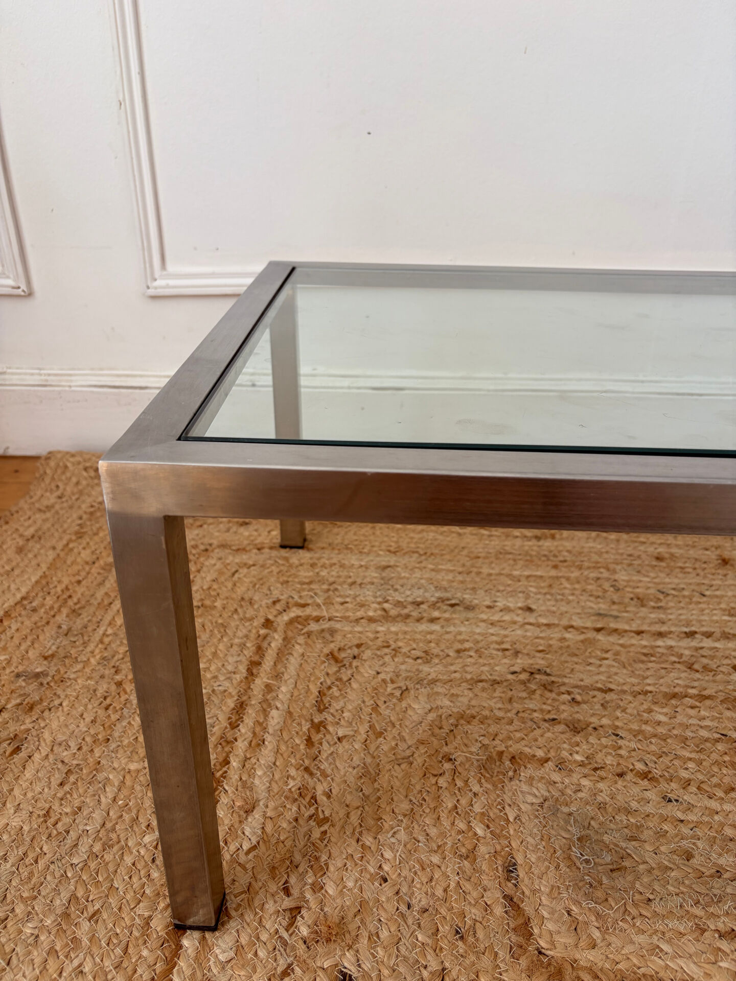 Chrome and glass coffee table from the 70s.