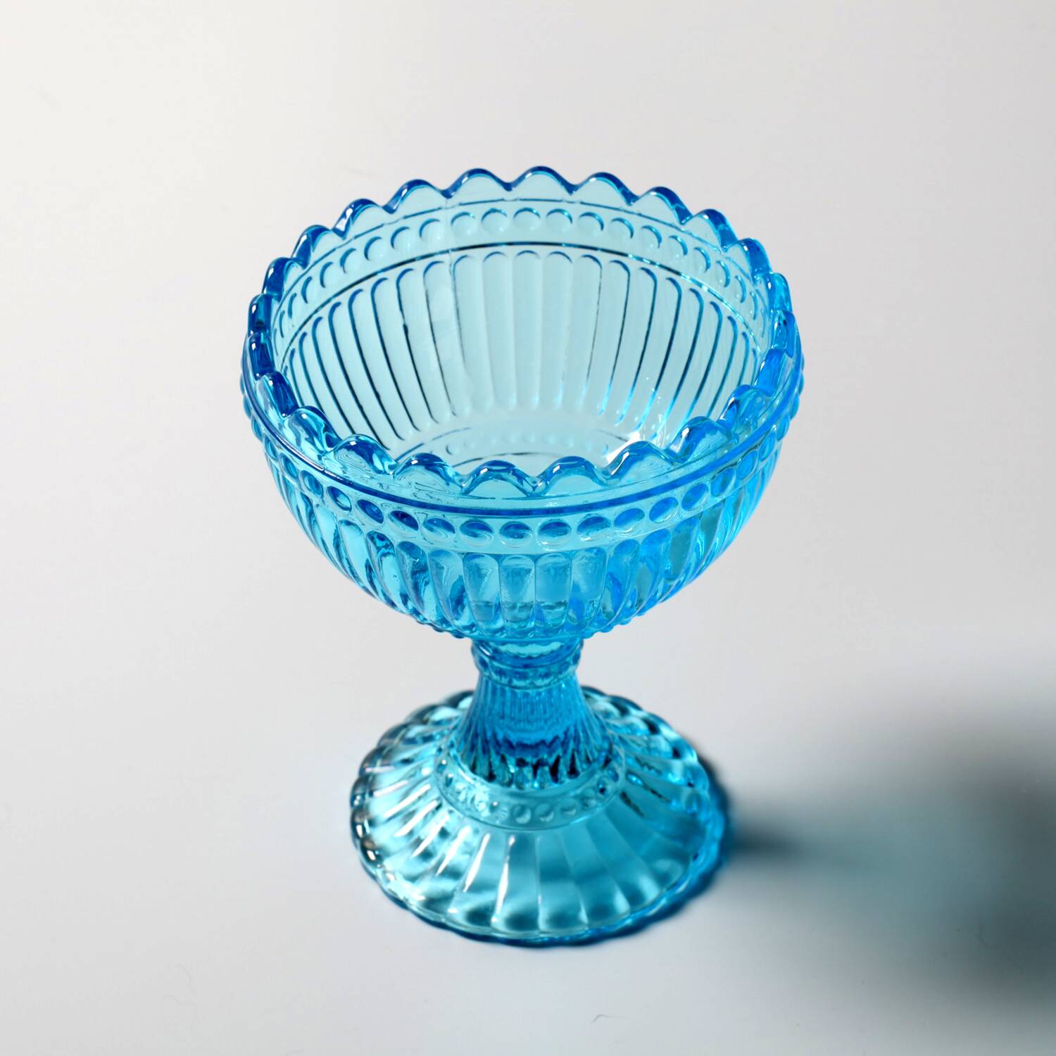 Vintage Iittala Marimekko Aqua Blue Pedestal Bowl - Finnish Design
