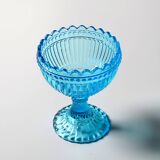 Vintage Iittala Marimekko Aqua Blue Pedestal Bowl - Finnish Design