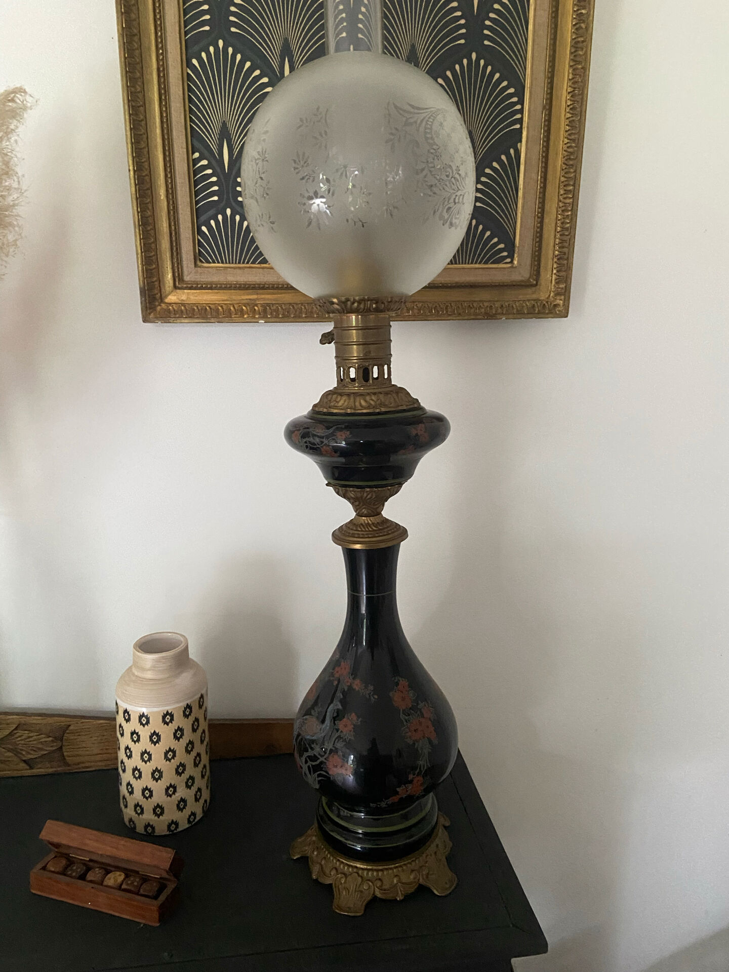 Large ceramic lamp from the Napoleon III period.