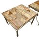 Set Of 2 Vintage Side Tables With Marble And Onyx, 1960/70s
