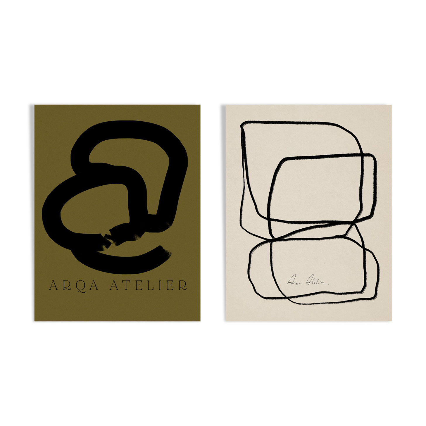 Pair of giclee prints, abstract wall art set of two, 50x70cm