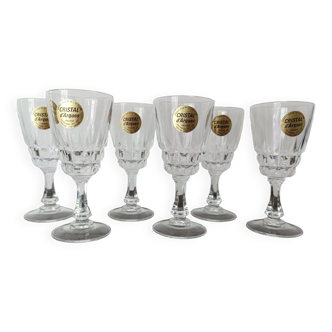6 verres à liqueur en cristal d'Arques modèle Pompadour - Lot 2