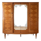 Vintage 1950s wooden wardrobe with mirror