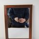 1960s Czechoslovak Mid-Century Wooden Mirror with Graphic Frame Detail