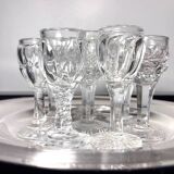 Cabaret set Baccarat 8 glasses and silver plated tray