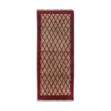 Vintage organic woon brown angora mohair tulu rug runner 2.8 x 6.8 ft