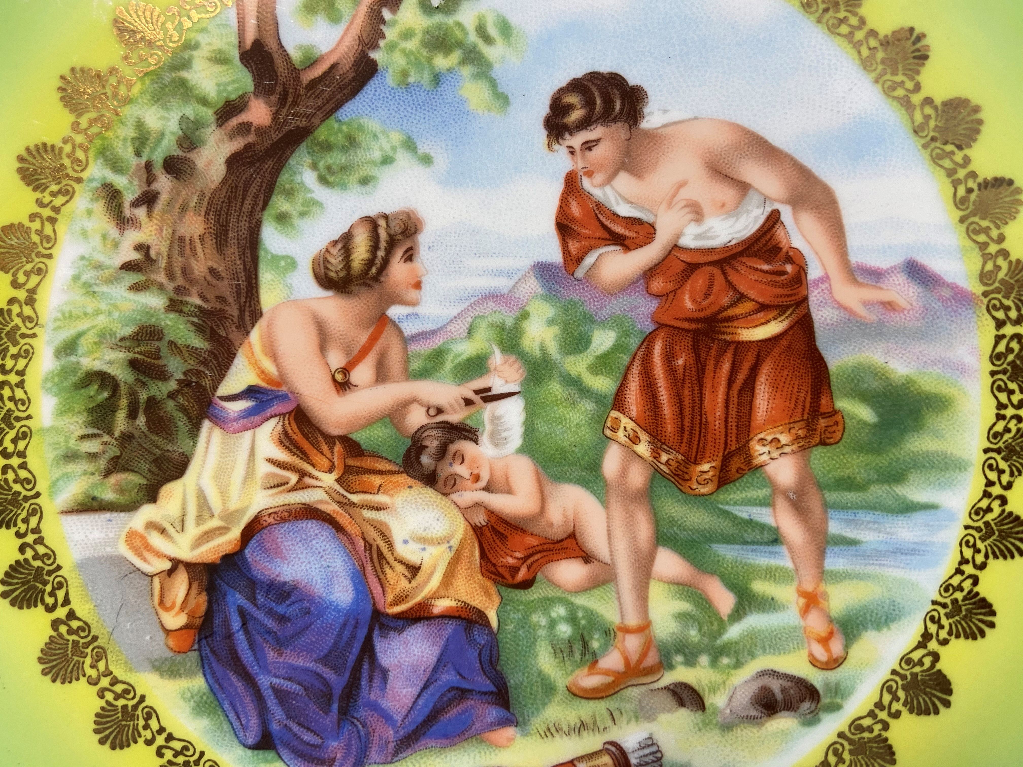 Assiette decorative porcelaine collection made in germany scene antique art déco