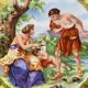 Assiette decorative porcelaine collection made in germany scene antique art déco
