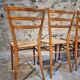Ensemble de 4 chaises de salle à manger italiennes mid-century avec assises tressées, vers 1950–1970