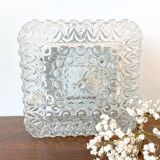 Ceiling lamp or wall lamp in square glass