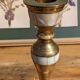 Brass and mother-of-pearl candle holder