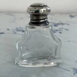 Flacon à parfum, sel, argent, verre gravé, 1908, poinçons argent anglais