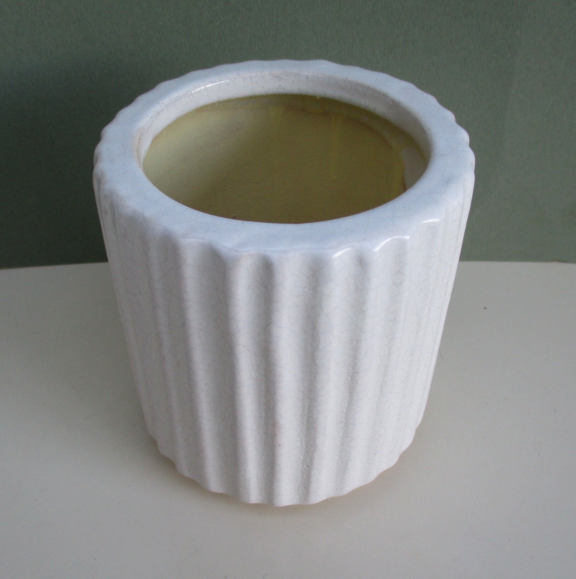 Vase céramique craquelée cylindrique