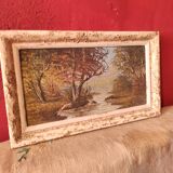 Vintage French oil painting, signed M. Bonvin