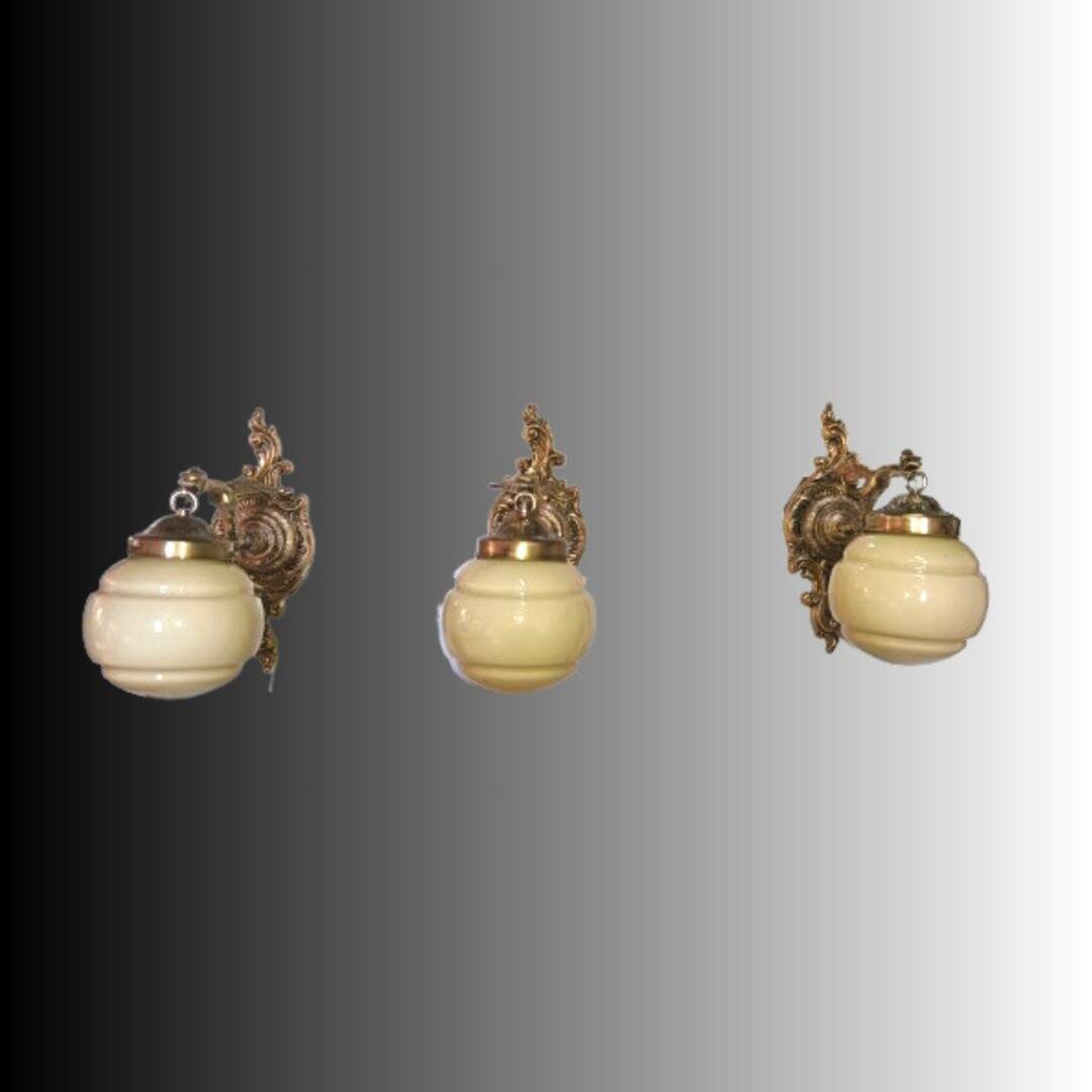 Vintage Imperio style sconces, years 40. Set of 3