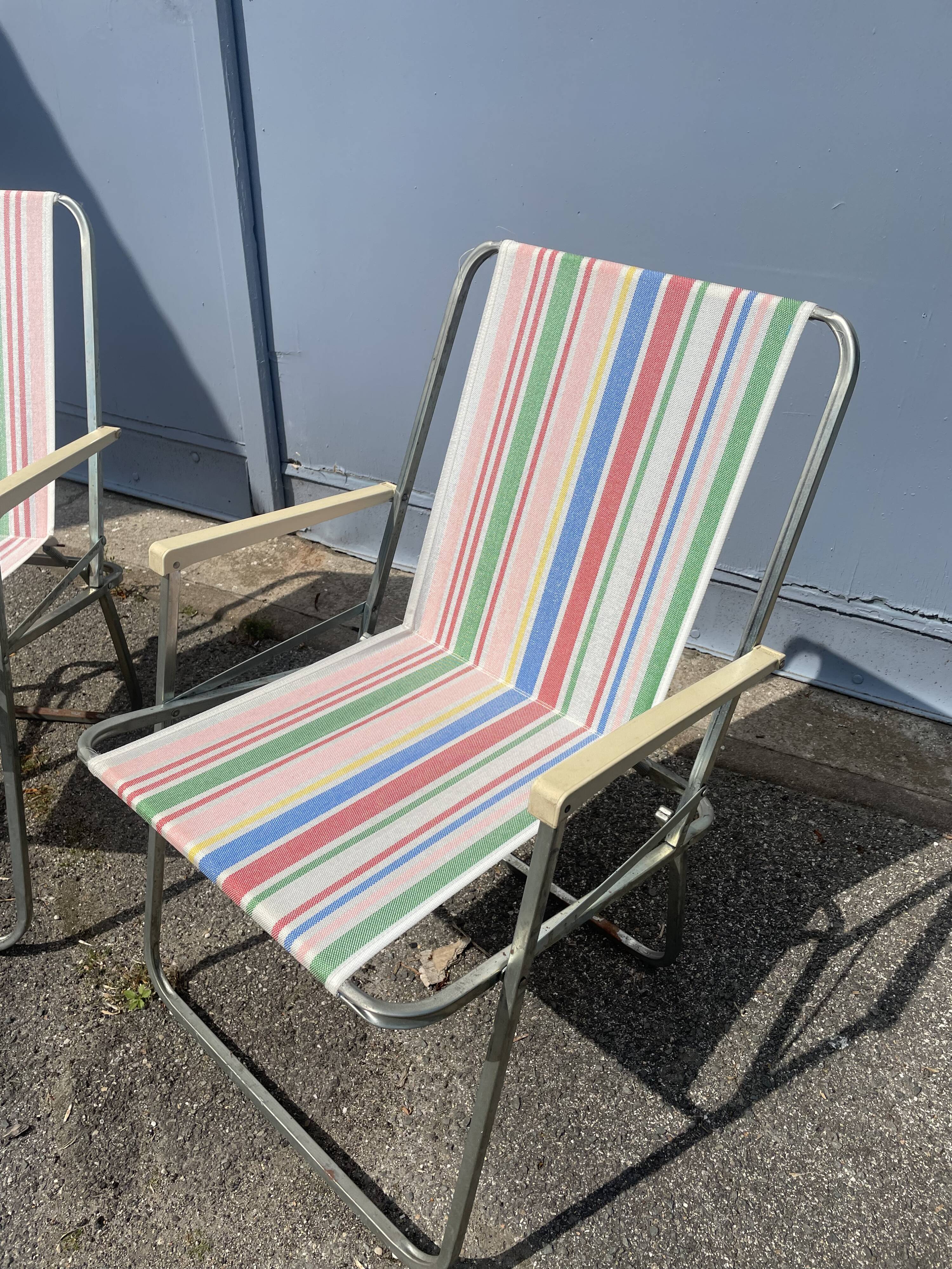 Pair of foldable camping chairs