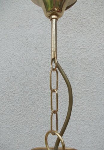 Vintage chandelier 70/80 gilded and smoked glass