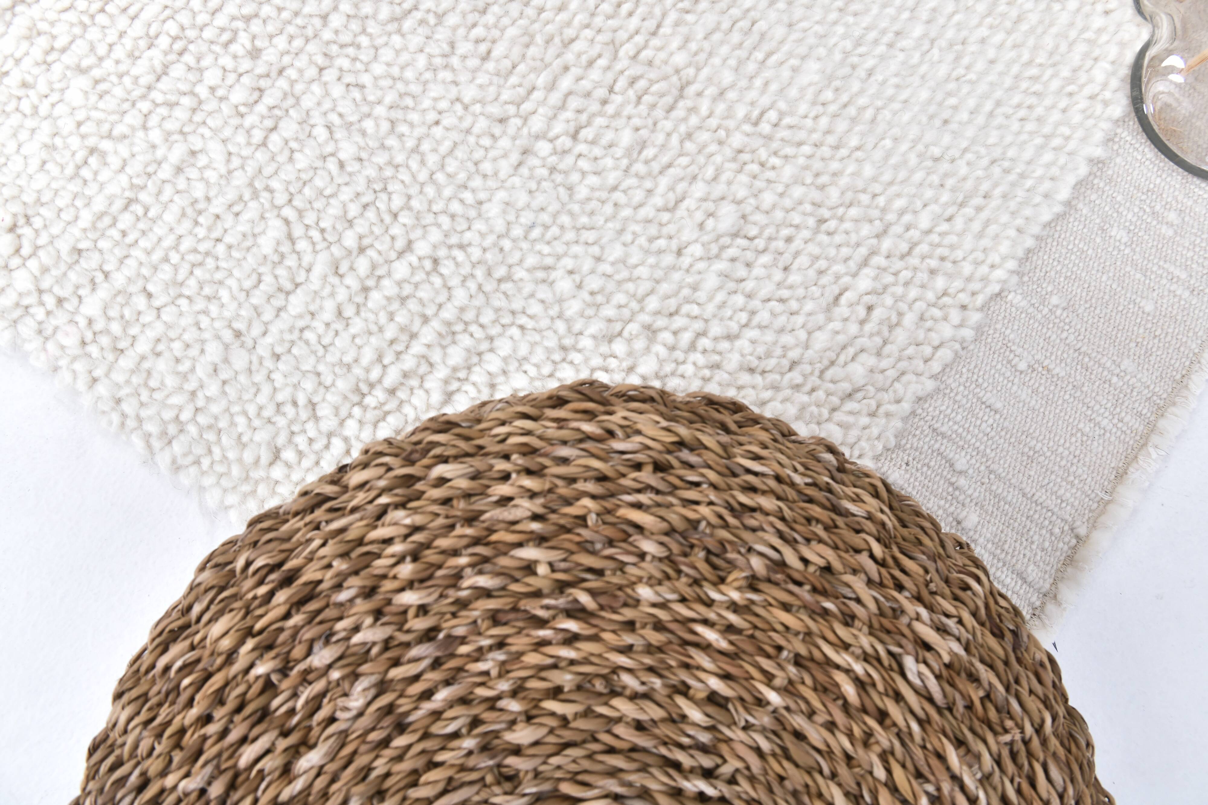 2x7 Neutral White Handmade Moroccan Runnner Rug, 66x216Cm