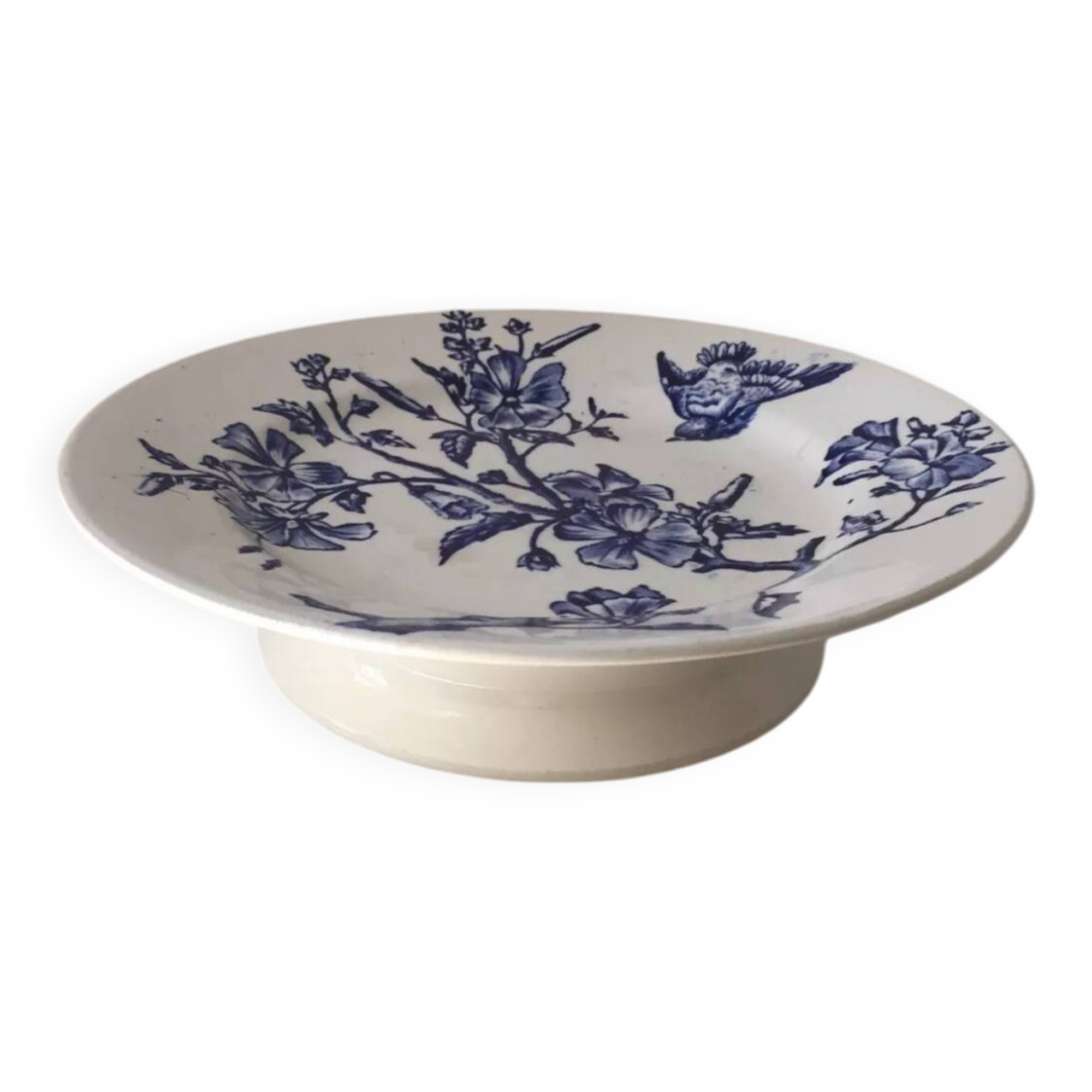 Antique Longchamp Ironstone Compote Dish, 19th Century