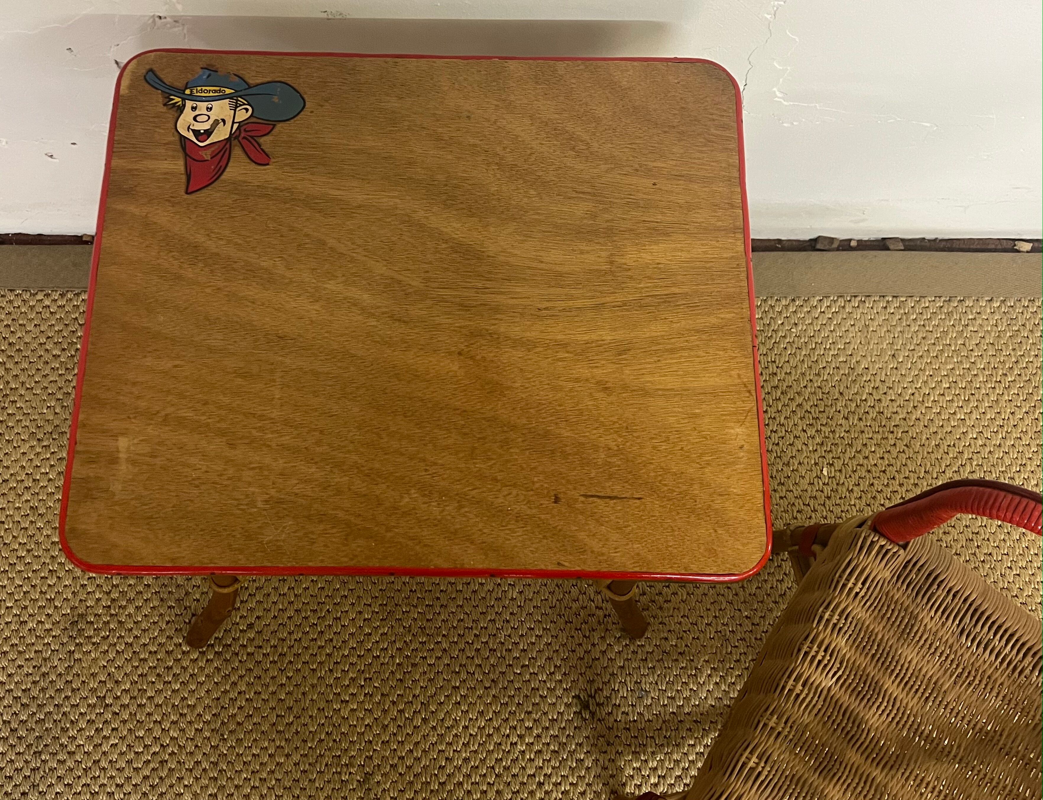 Ensemble table et fauteuil en rotin enfants