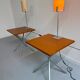 Side table / bedside table with designer lighting, Ligne Roset metal and wood