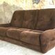 3-seater space-age convertible sofa - corded brown velvet - Design 1970