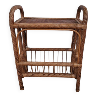 Vintage rattan serving trolley