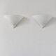 Pair of vintage wall lights in glass and white lacquered metal, Limburg, Germany 70s