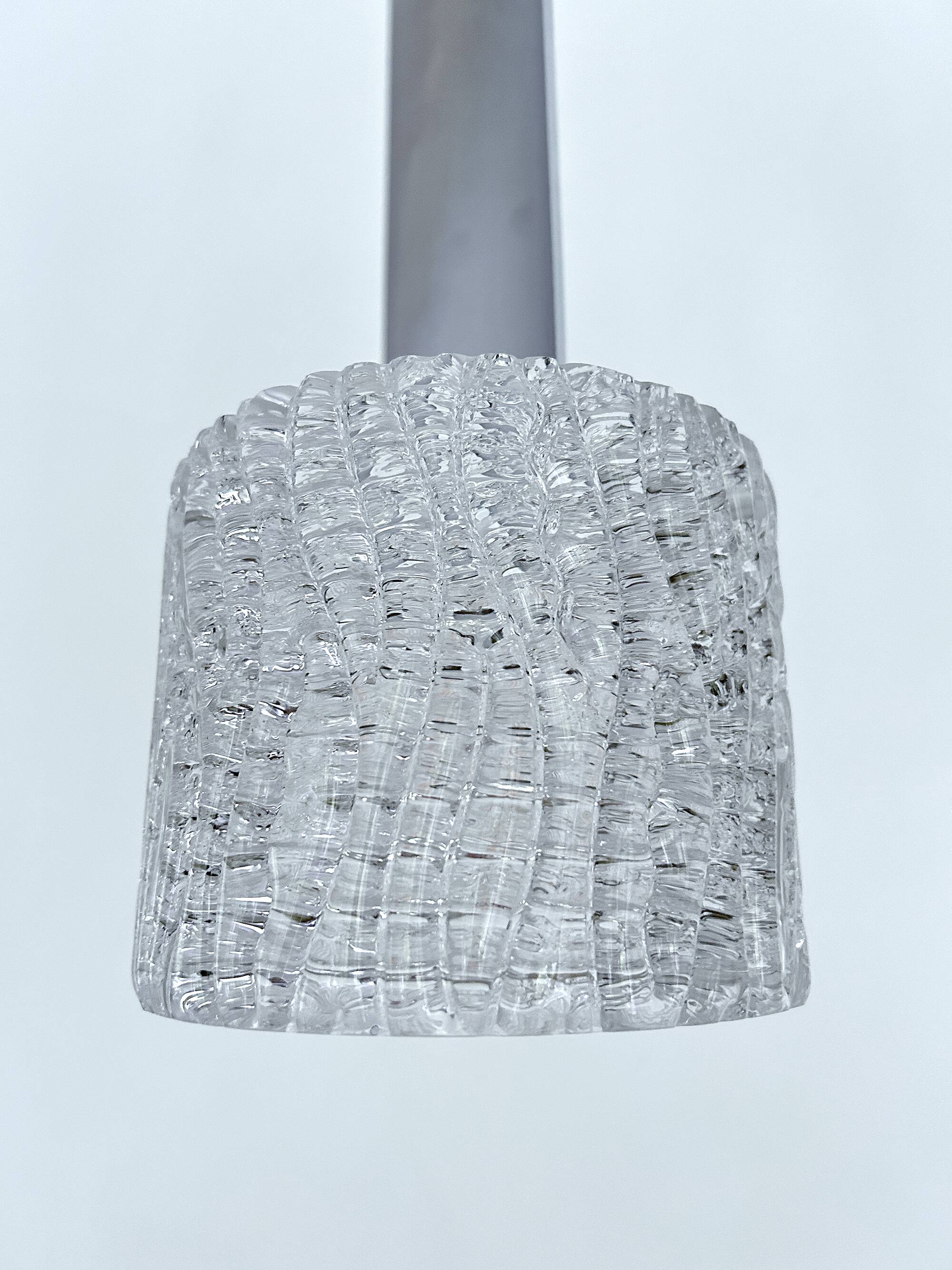 Set of 3 Vintage Murano Glass Pendant Lights