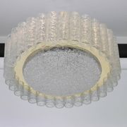 Lustre Doria Murano en tubes de verre avec entourage en laiton, Allemagne, années 1960