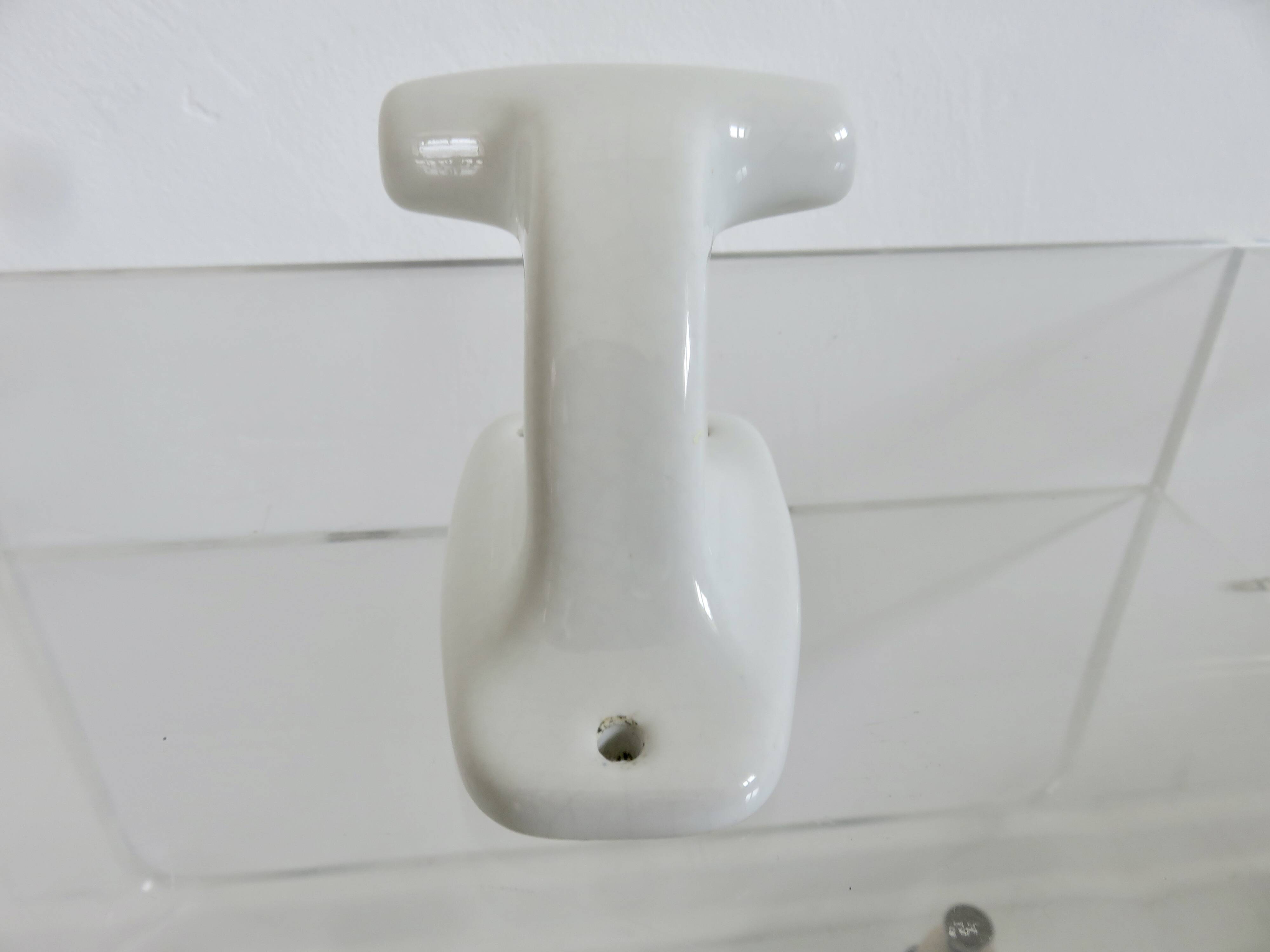 Art Deco white porcelain coat rack