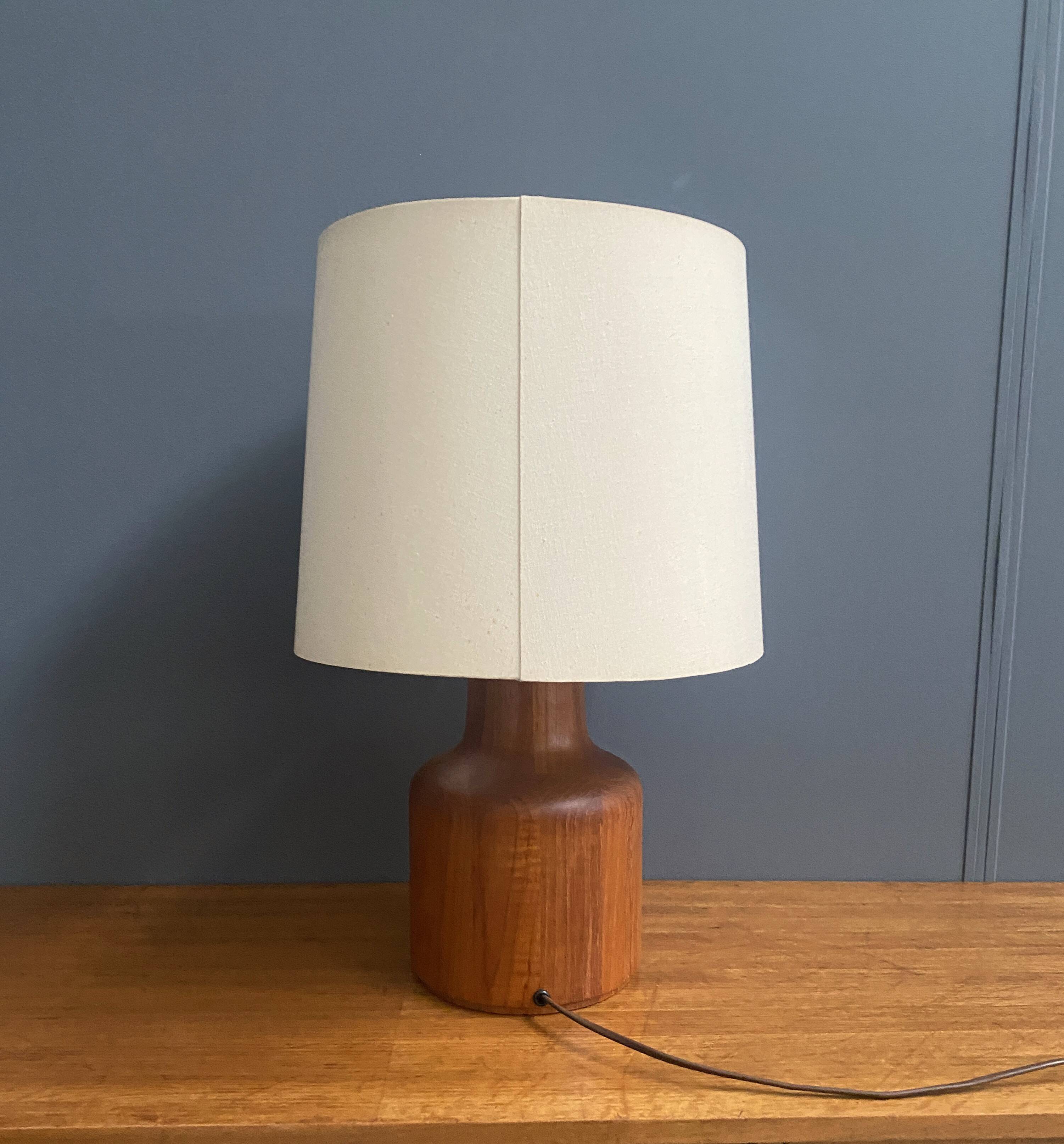 Teak table lamp by Kirk Copenhagen Denmark 1970s