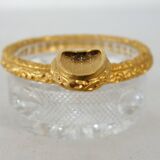 Small glass and gilt bronze ashtray Fleurs de lys