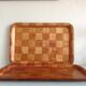 Pair of wooden tops Scandinavian style / vintage 60s-70s
