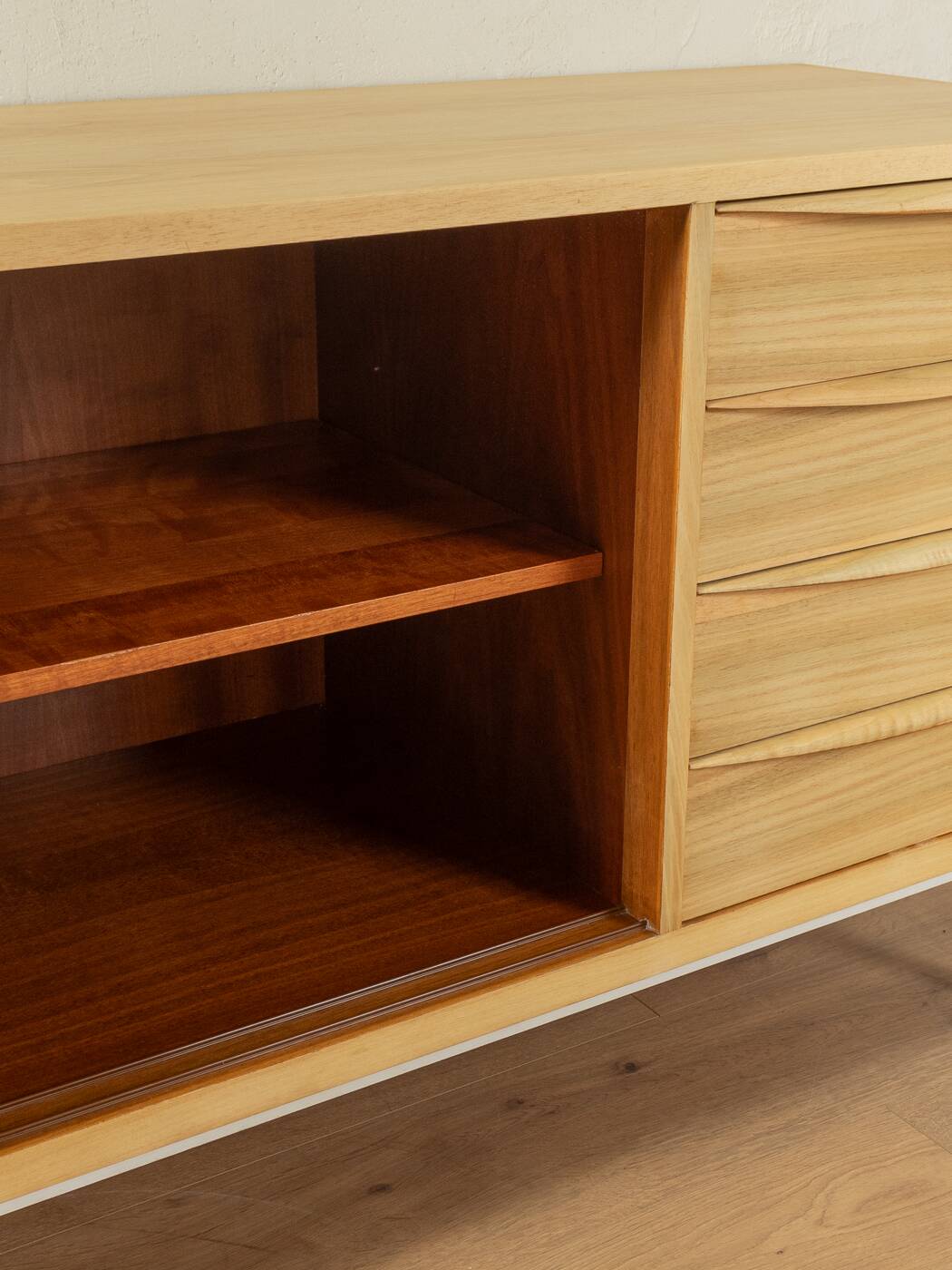 Wonderful partly solid sideboard in Scandinavian style from the 1950s