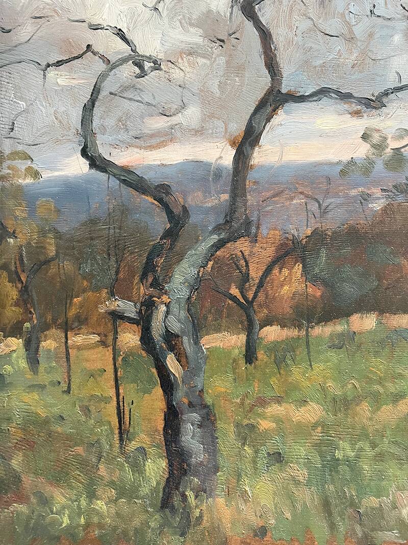 Painting “Wooded Landscape”, Oil on panel